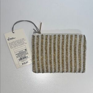 A New Day Beaded Wallet, New, Gold & White, #boho #beachy #beaded #hippie #indie